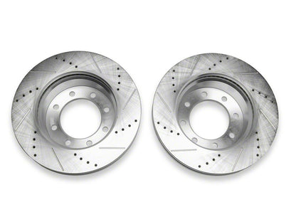 C&L Super Sport HD Cross-Drilled and Slotted 8-Lug Rotors; Front Pair (09-25 RAM 3500)