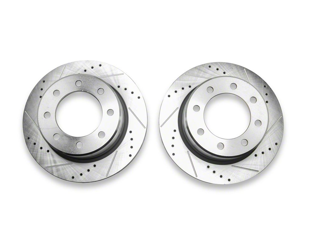 C&L Super Sport HD Cross-Drilled and Slotted 8-Lug Rotors; Rear Pair (09-12 RAM 3500)