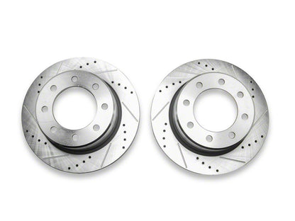 C&L Super Sport HD Cross-Drilled and Slotted 8-Lug Rotors; Rear Pair (09-12 RAM 3500)
