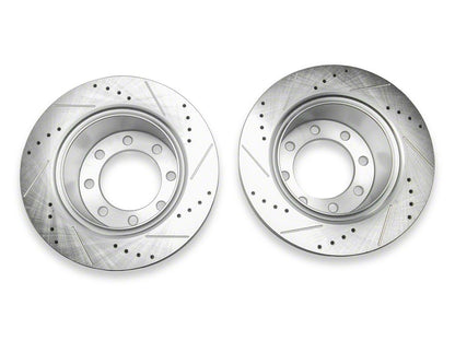 C&L Super Sport HD Cross-Drilled and Slotted 8-Lug Rotors; Rear Pair (09-12 RAM 3500)