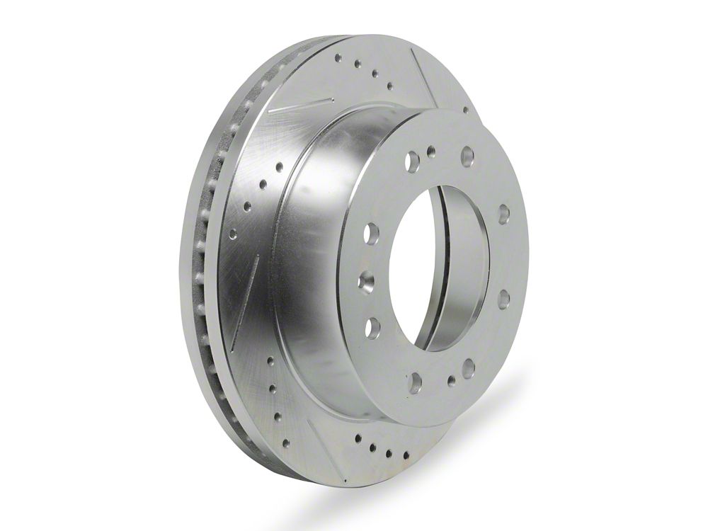 C&L Super Sport HD Cross-Drilled and Slotted 8-Lug Rotors; Front Pair (11-26 Silverado 3500 HD SRW)