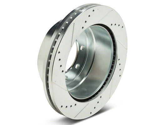 C&L Super Sport HD Cross-Drilled and Slotted 8-Lug Rotors; Rear Pair (13-22 F-350 Super Duty SRW)