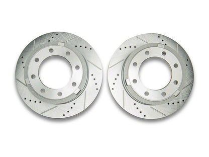 C&L Super Sport HD Cross-Drilled and Slotted 8-Lug Rotors; Rear Pair (13-22 F-350 Super Duty SRW)