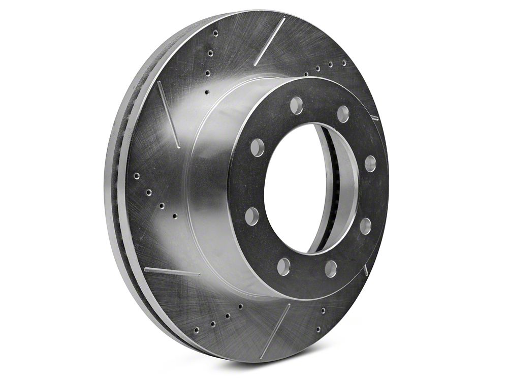 C&L Super Sport HD Cross-Drilled and Slotted 8-Lug Brake Rotor and Pad Kit; Front (13-22 4WD F-350 Super Duty)