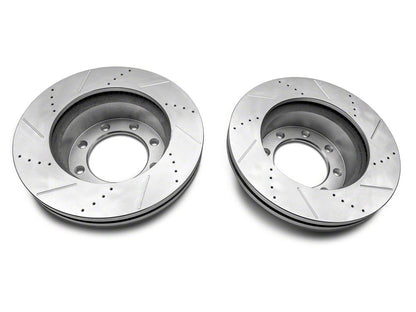 C&L Super Sport HD Cross-Drilled and Slotted 8-Lug Brake Rotor and Pad Kit; Front (13-22 4WD F-350 Super Duty)