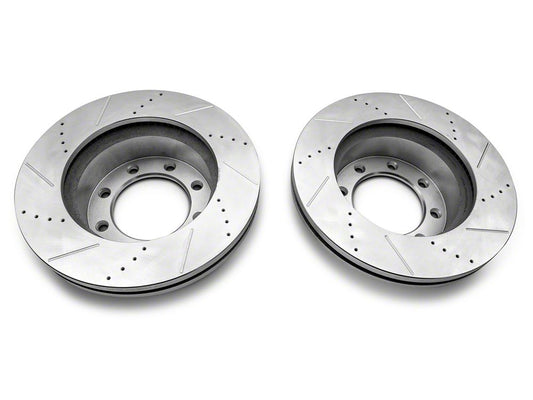 C&L Super Sport HD Cross-Drilled and Slotted 8-Lug Rotors; Front Pair (13-26 4WD F-350 Super Duty)