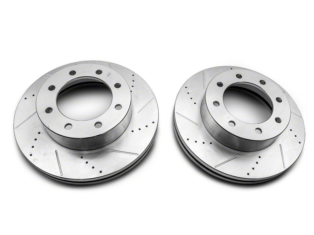 C&L Super Sport HD Cross-Drilled and Slotted 8-Lug Rotors; Front Pair (13-26 4WD F-350 Super Duty)
