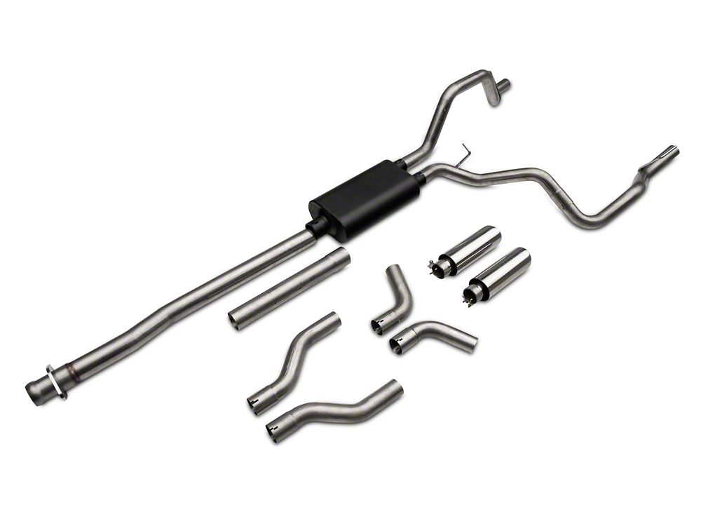 C&L Dual Exhaust System with Polished Tips; Side/Rear Exit (11-14 3.5L EcoBoost F-150)
