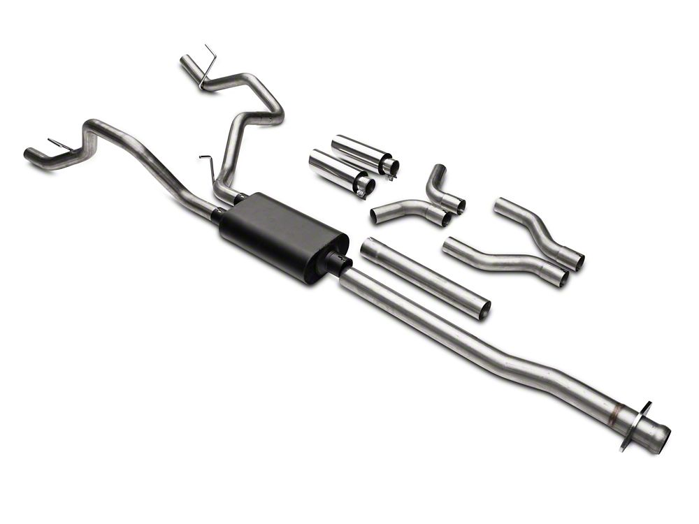 C&L Dual Exhaust System with Polished Tips; Side/Rear Exit (10-14 6.2L F-150 Raptor)