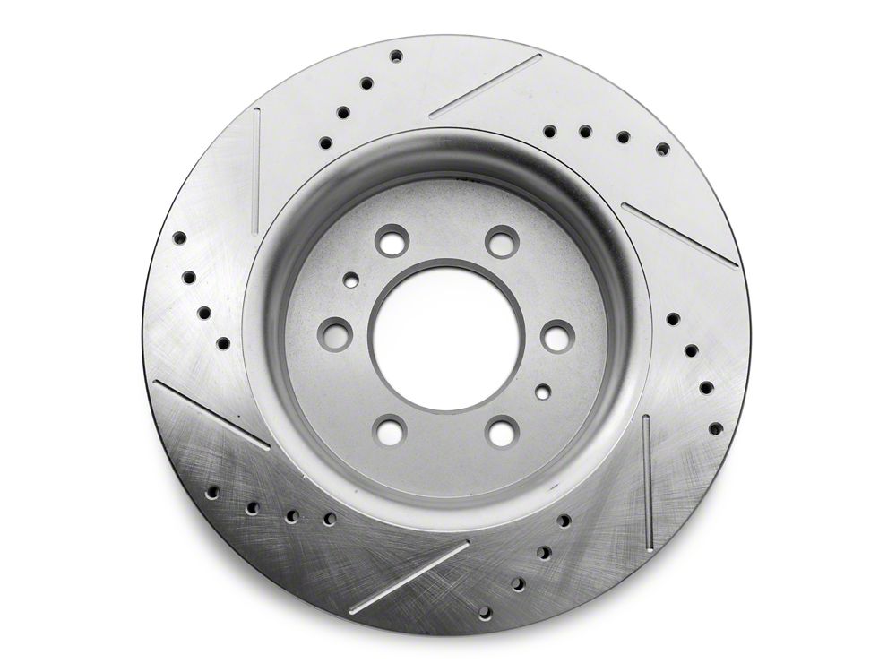 C&L Super Sport HD Cross-Drilled and Slotted Rotor; Front Passenger Side (10-20 F-150)