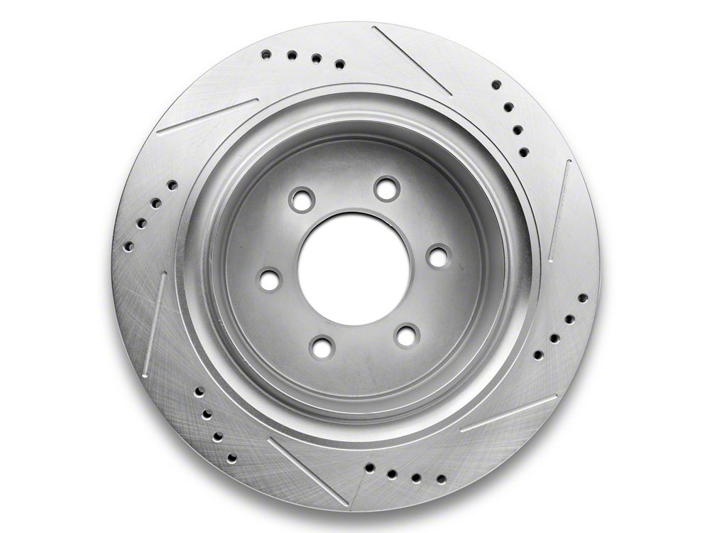 C&L Super Sport HD Cross-Drilled and Slotted Rotor; Rear Driver Side (12-14 F-150; 15-17 F-150 w/ Manual Parking Brake)