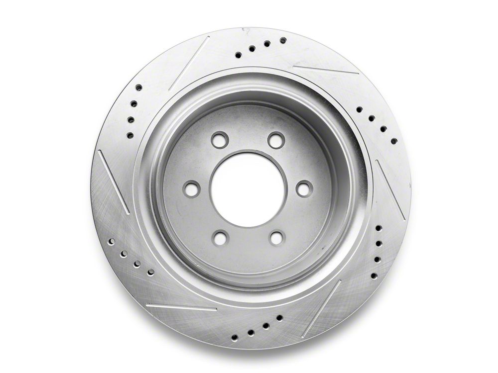 C&L Super Sport HD Cross-Drilled and Slotted Rotor; Rear Passenger Side (12-14 F-150; 15-17 F-150 w/ Manual Parking Brake)