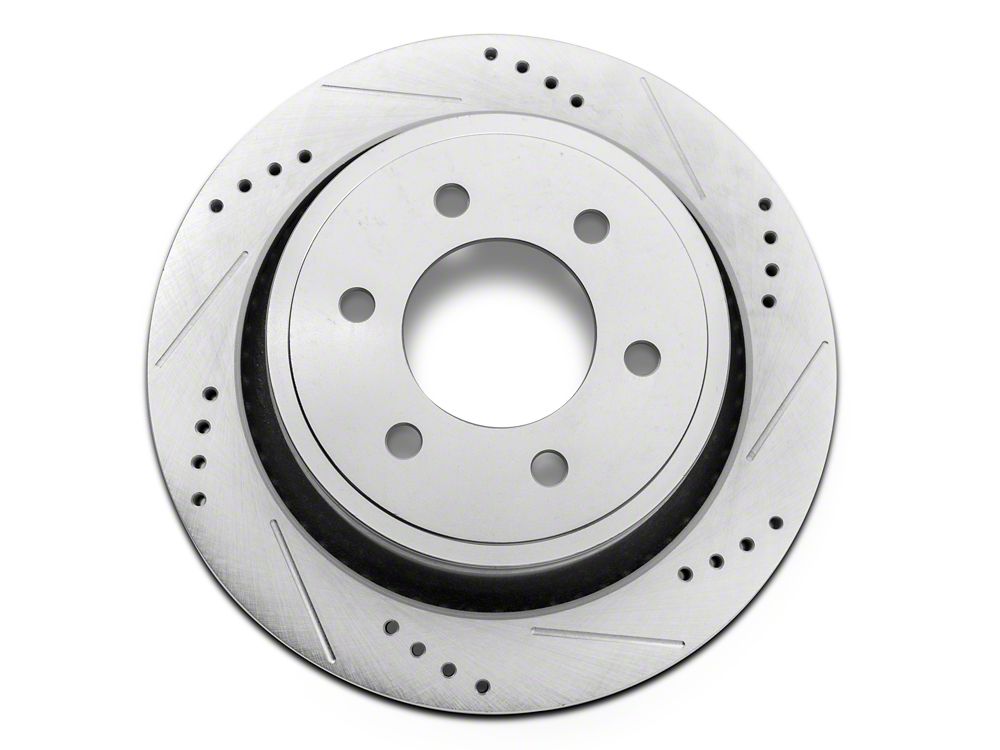 C&L Super Sport HD Cross-Drilled and Slotted Rotors; Rear Pair (12-14 F-150; 15-17 F-150 w/ Manual Parking Brake)
