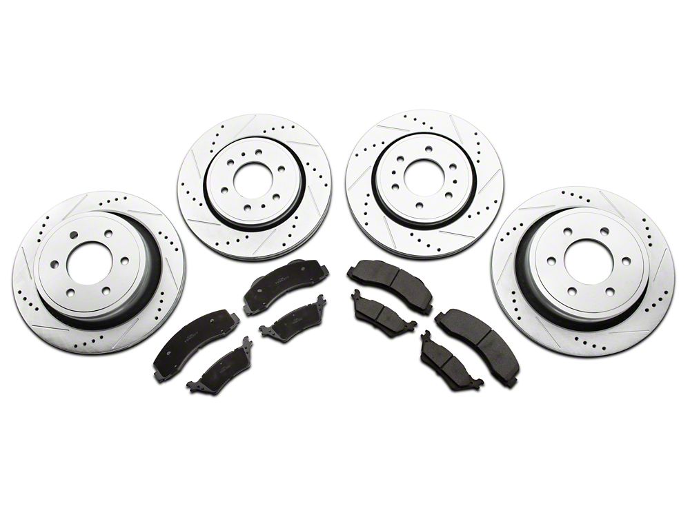 C&L Super Sport HD Brake Rotor and Pad Kit; Front and Rear (12-14 F-150; 15-17 F-150 w/ Manual Parking Brake)