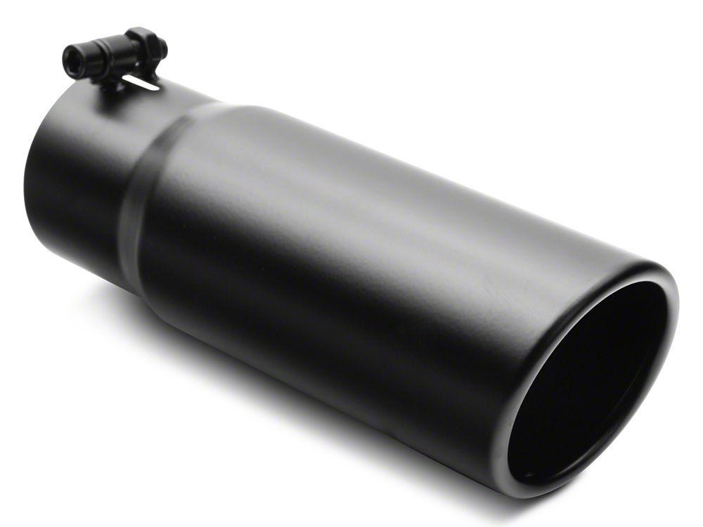 C&L Rolled End Round Exhaust Tip; 3.50-Inch; Black (18-20 F-150)