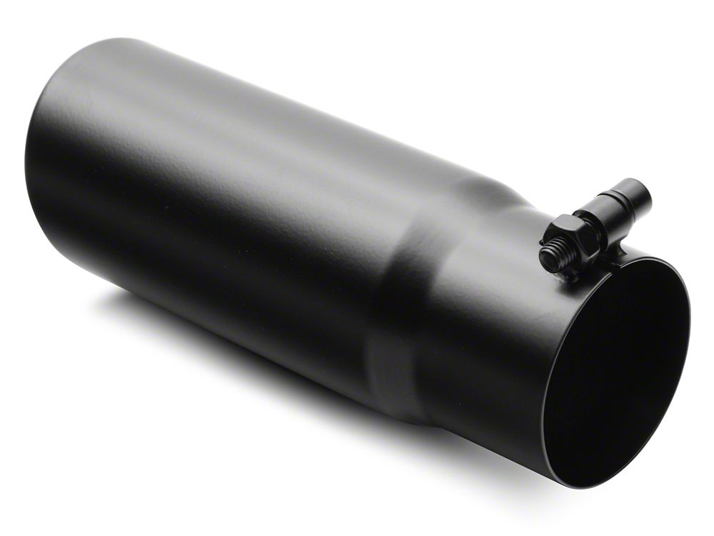 C&L Rolled End Round Exhaust Tip; 3.50-Inch; Black (18-20 F-150)