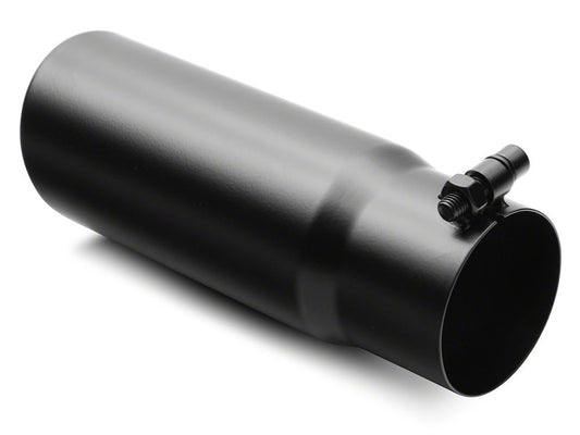 C&L Rolled End Round Exhaust Tip; 3.50-Inch; Black (18-20 F-150)