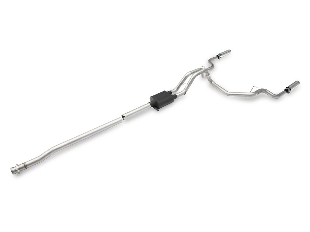 C&L Dual Exhaust System with Polished Tips; Side/Rear Exit (15-20 2.7L EcoBoost F-150)