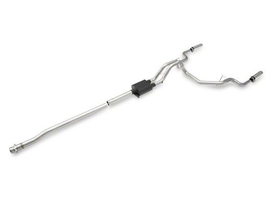 C&L Dual Exhaust System with Polished Tips; Side/Rear Exit (15-20 2.7L EcoBoost F-150)