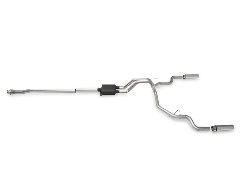 C&L Dual Exhaust System with Polished Tips; Side/Rear Exit (15-20 2.7L EcoBoost F-150)