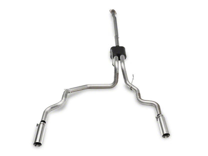 C&L Dual Exhaust System with Polished Tips; Side/Rear Exit (15-20 2.7L EcoBoost F-150)