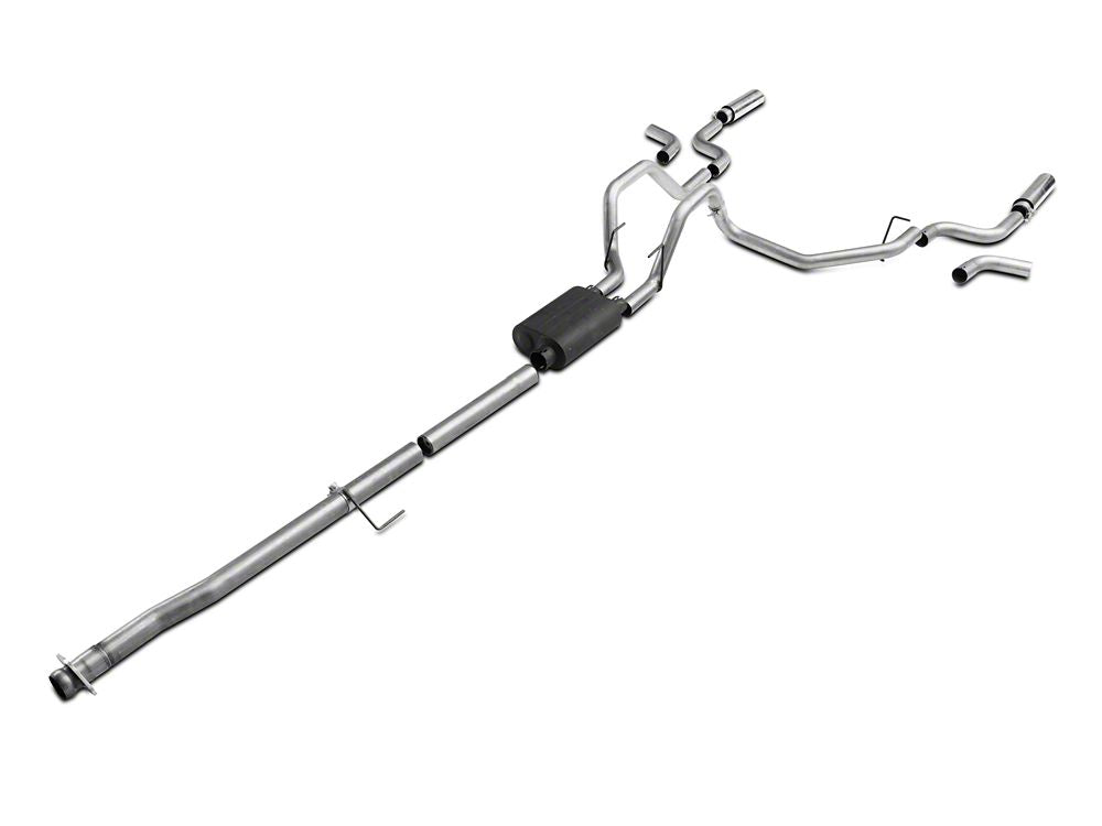 C&L Dual Exhaust System with Polished Tips; Side/Rear Exit (15-20 5.0L F-150)