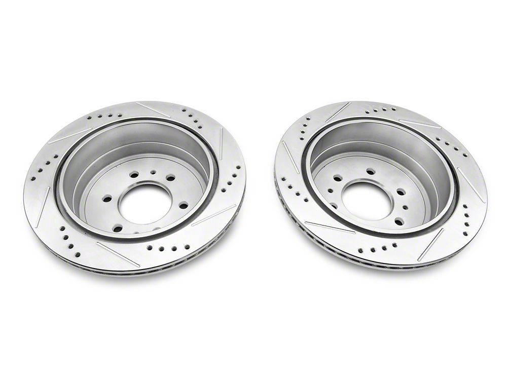 C&L Super Sport HD Cross-Drilled and Slotted 6-Lug Rotors; Rear Pair (04-11 F-150)