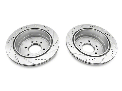 C&L Super Sport HD Cross-Drilled and Slotted 6-Lug Rotors; Rear Pair (04-11 F-150)