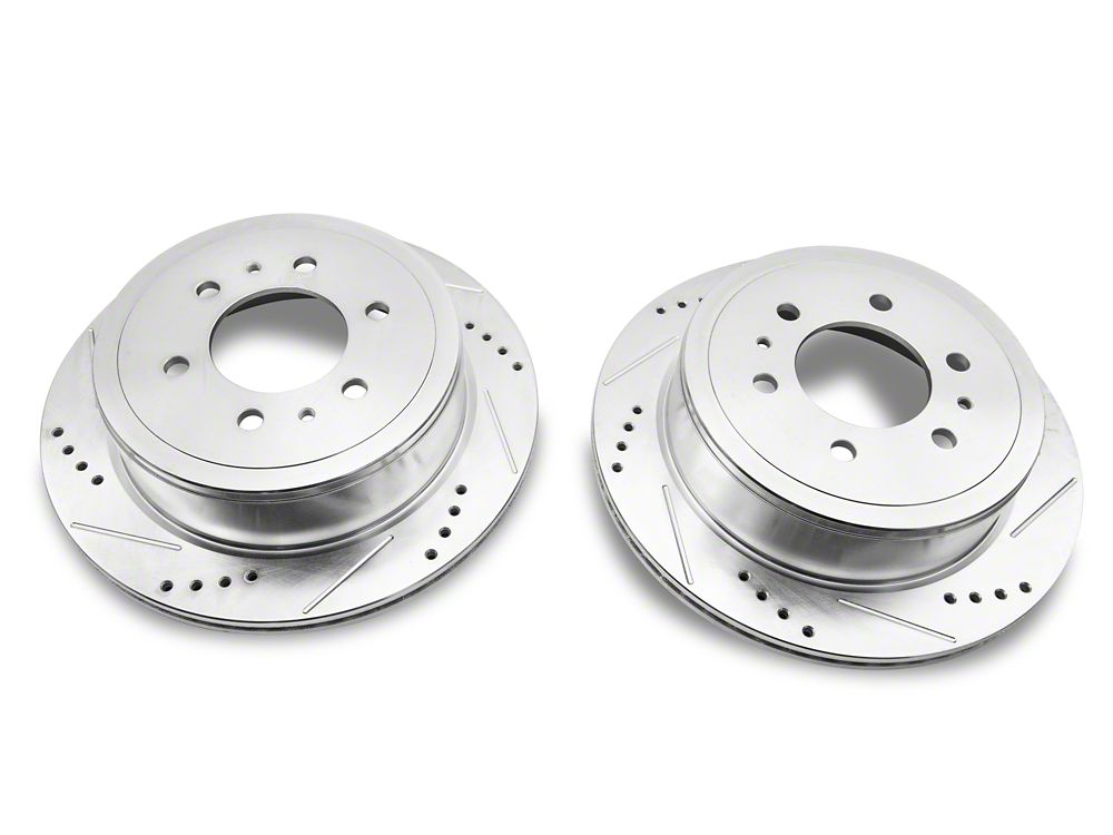 C&L Super Sport HD Cross-Drilled and Slotted 6-Lug Brake Rotor and Pad Kit; Rear (04-11 F-150)