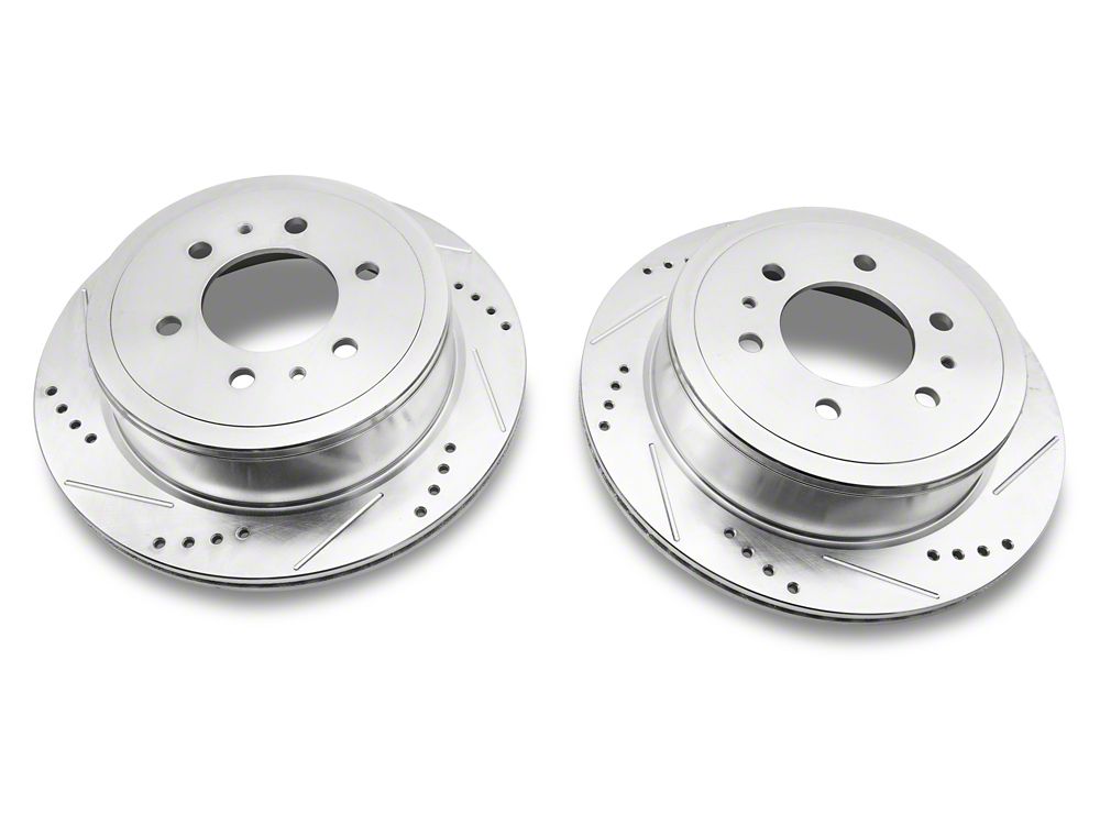 C&L Super Sport HD Cross-Drilled and Slotted 6-Lug Brake Rotor and Pad Kit; Rear (04-11 F-150)