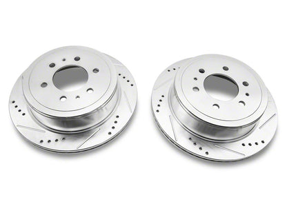 C&L Super Sport HD Cross-Drilled and Slotted 6-Lug Brake Rotor and Pad Kit; Rear (04-11 F-150)