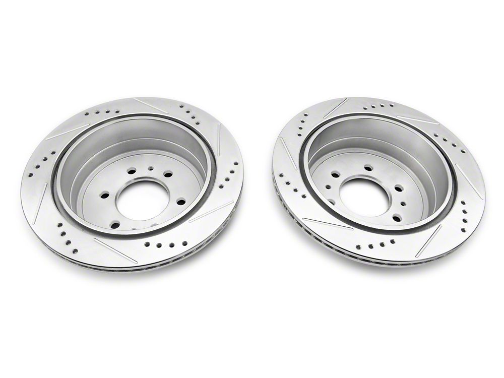 C&L Super Sport HD Cross-Drilled and Slotted 6-Lug Brake Rotor and Pad Kit; Rear (04-11 F-150)