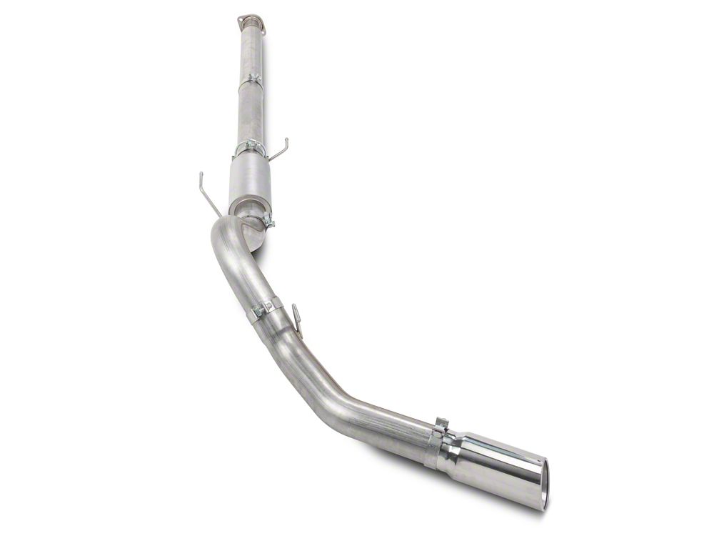 C&L 4-Inch Single Exhaust System with Polished Tip; Side Exit (15-20 2.7L EcoBoost F-150)