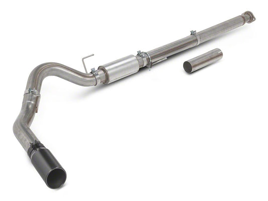 C&L 4-Inch Single Exhaust System with Black Tip; Side Exit (15-20 3.5L EcoBoost F-150, Excluding Raptor & 19-20 Limited)