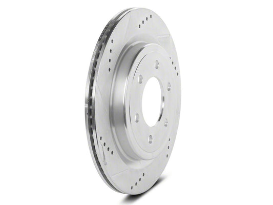 C&L Super Sport HD Cross-Drilled and Slotted 6-Lug Rotors; Rear Pair (21-25 F-150 w/o Factory Max Tow/Haul Package)