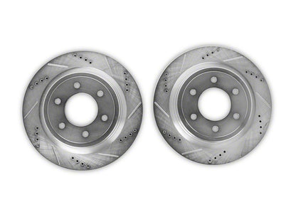 C&L Super Sport HD Cross-Drilled and Slotted 6-Lug Rotors; Rear Pair (21-25 F-150 w/o Factory Max Tow/Haul Package)