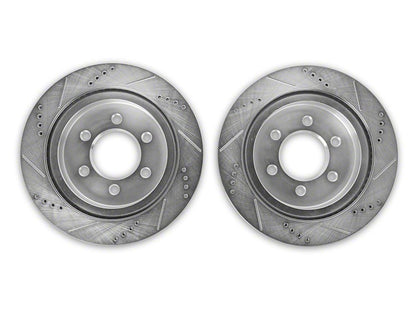 C&L Super Sport HD Cross-Drilled and Slotted 6-Lug Rotors; Rear Pair (21-25 F-150 w/o Factory Max Tow/Haul Package)