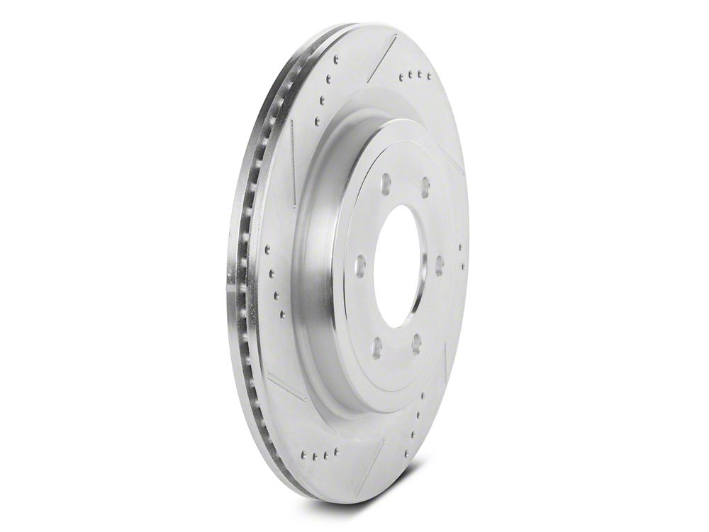 C&L Super Sport HD Cross-Drilled and Slotted 6-Lug Rotors; Rear Pair (21-25 F-150 w/ Factory Max Tow/Haul Package)