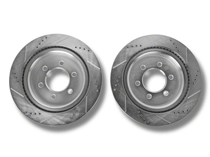 C&L Super Sport HD Cross-Drilled and Slotted 6-Lug Rotors; Rear Pair (21-25 F-150 w/ Factory Max Tow/Haul Package)