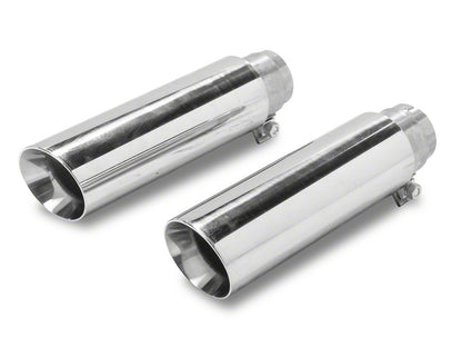 C&L Dual Exhaust System with Polished Tips; Side/Rear Exit (21-25 2.7L EcoBoost F-150 w/o Factory Dual Exhaust)