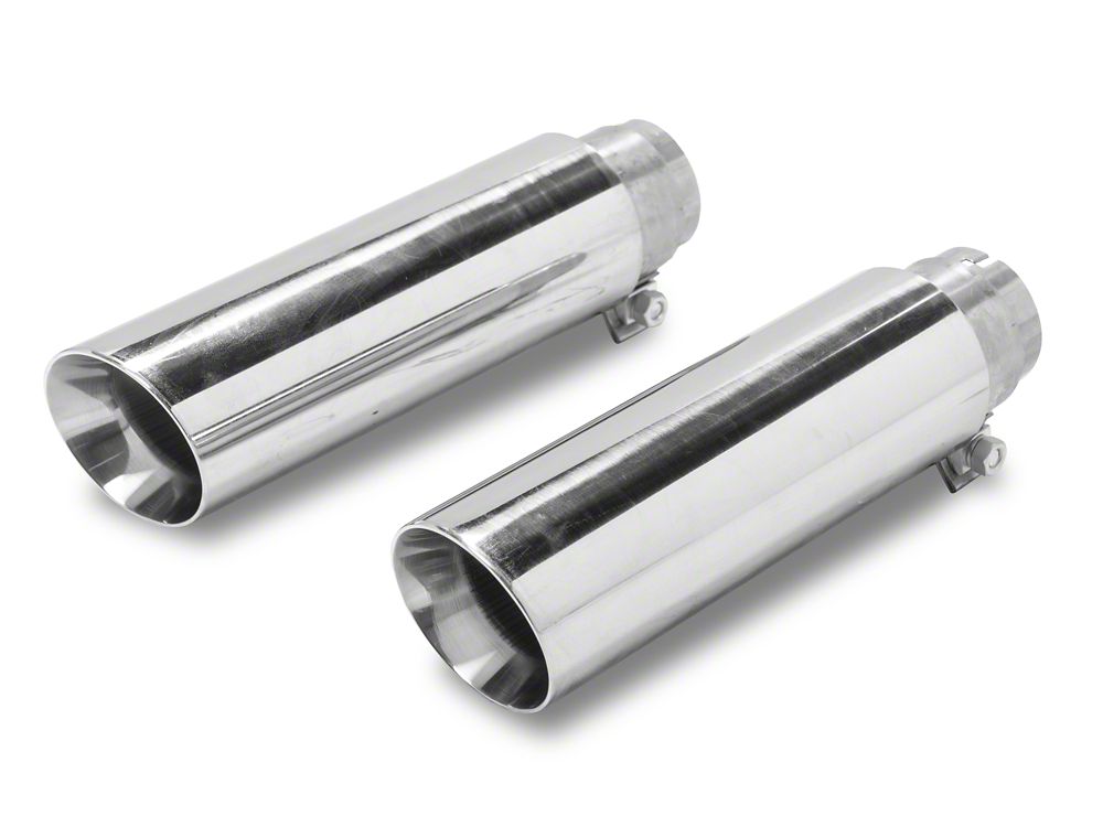 C&L Dual Exhaust System with Polished Tips; Side/Rear Exit (21-25 3.5L EcoBoost F-150 w/o Factory Dual Exhaust)