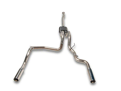 C&L Dual Exhaust System with Polished Tips; Side/Rear Exit (21-25 5.0L F-150 w/o Factory Dual Exhaust)