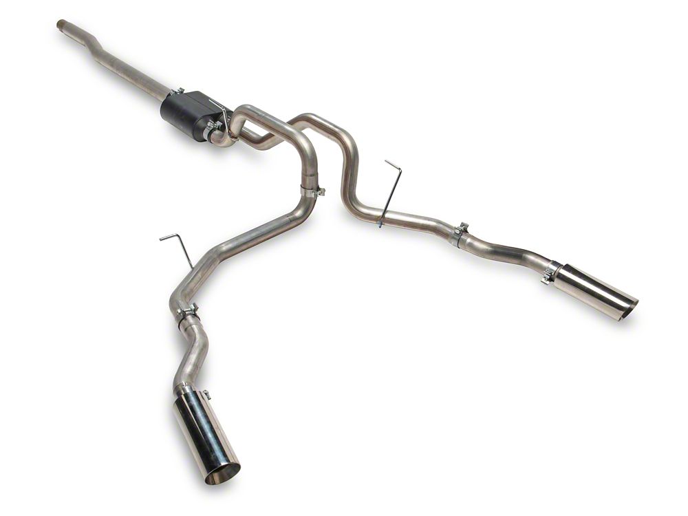 C&L Dual Exhaust System with Polished Tips; Side/Rear Exit (04-08 4.6L F-150)