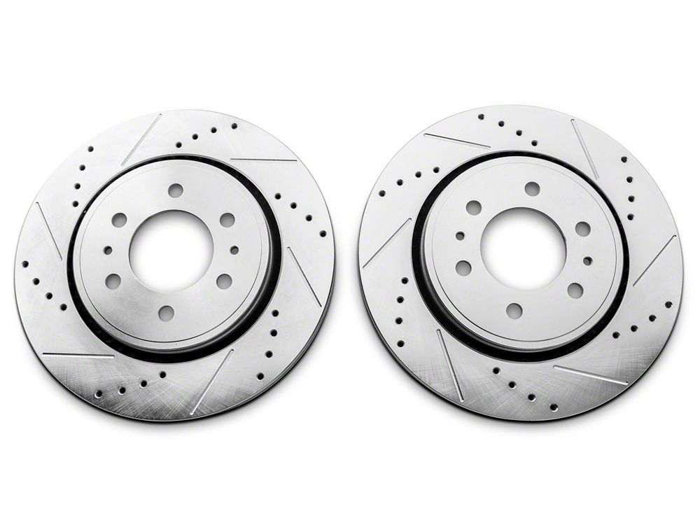 C&L Super Sport HD Cross Drilled and Slotted 6-Lug Rotors; Front and Rear (12-14 F-150; 15-17 F-150 w/ Manual Parking Brake)