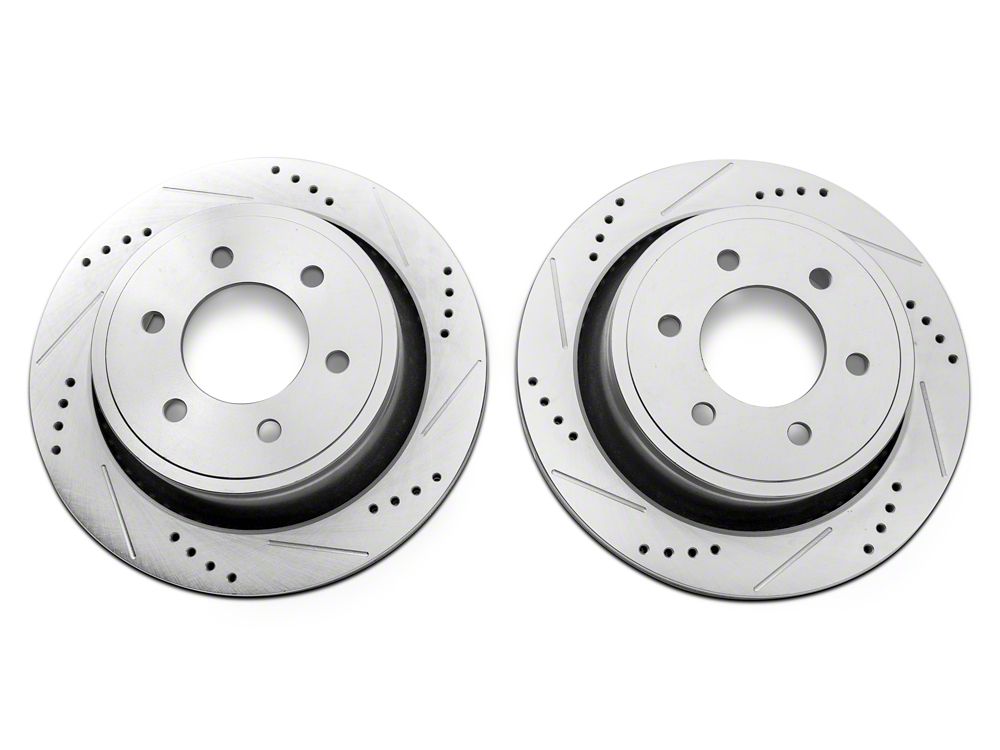 C&L Super Sport HD Cross Drilled and Slotted 6-Lug Rotors; Front and Rear (12-14 F-150; 15-17 F-150 w/ Manual Parking Brake)