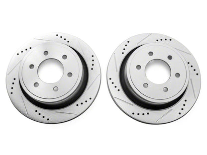 C&L Super Sport HD Cross Drilled and Slotted 6-Lug Rotors; Front and Rear (12-14 F-150; 15-17 F-150 w/ Manual Parking Brake)