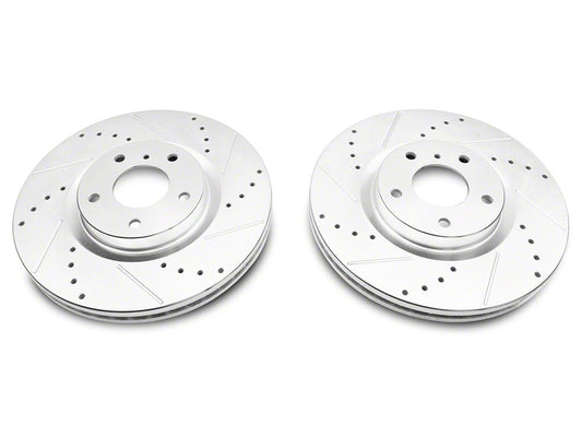 C&L Super Sport Cross-Drilled and Slotted 5-Lug Rotors; Front Pair (05-15 Tacoma)