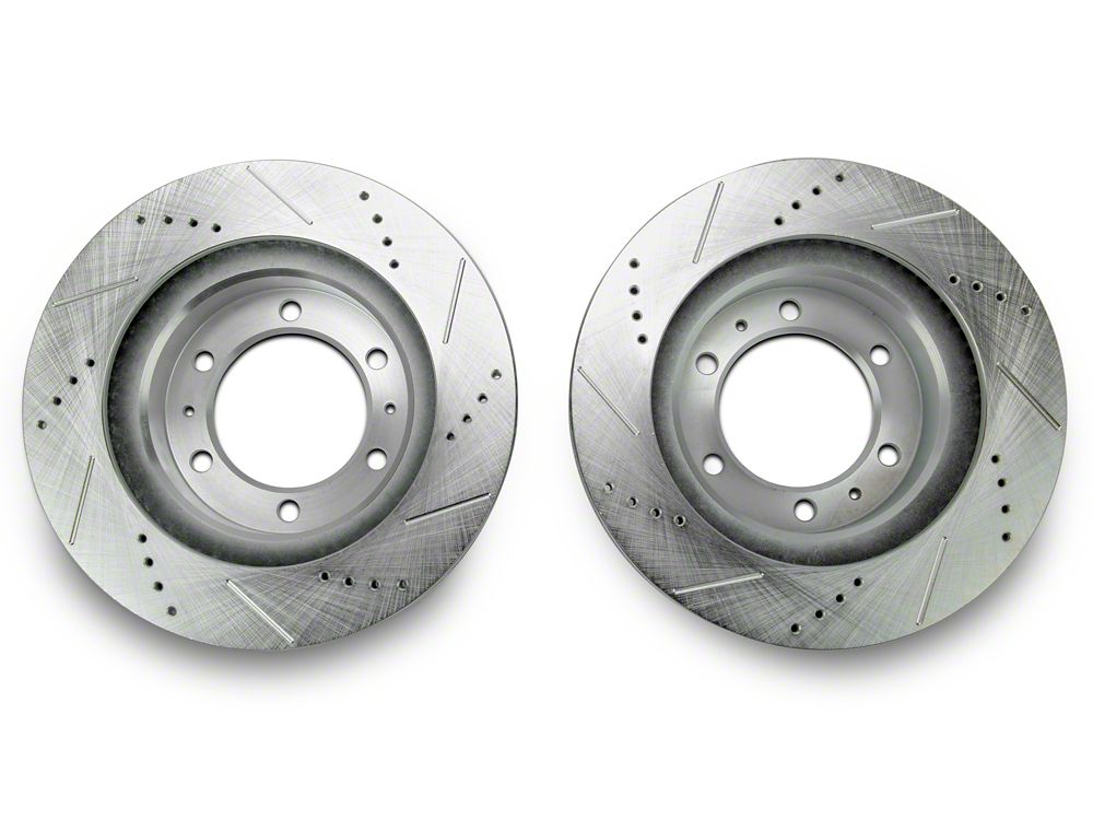 C&L Super Sport Cross-Drilled and Slotted 6-Lug Rotors; Front Pair (05-23 Tacoma)