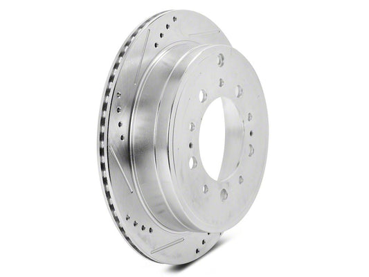 C&L Super Sport HD Cross-Drilled and Slotted 5-Lug Rotors; Rear Pair (07-21 Tundra)