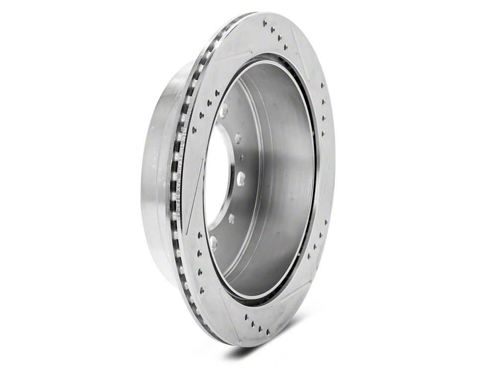 C&L Super Sport HD Cross-Drilled and Slotted 5-Lug Rotors; Rear Pair (07-21 Tundra)